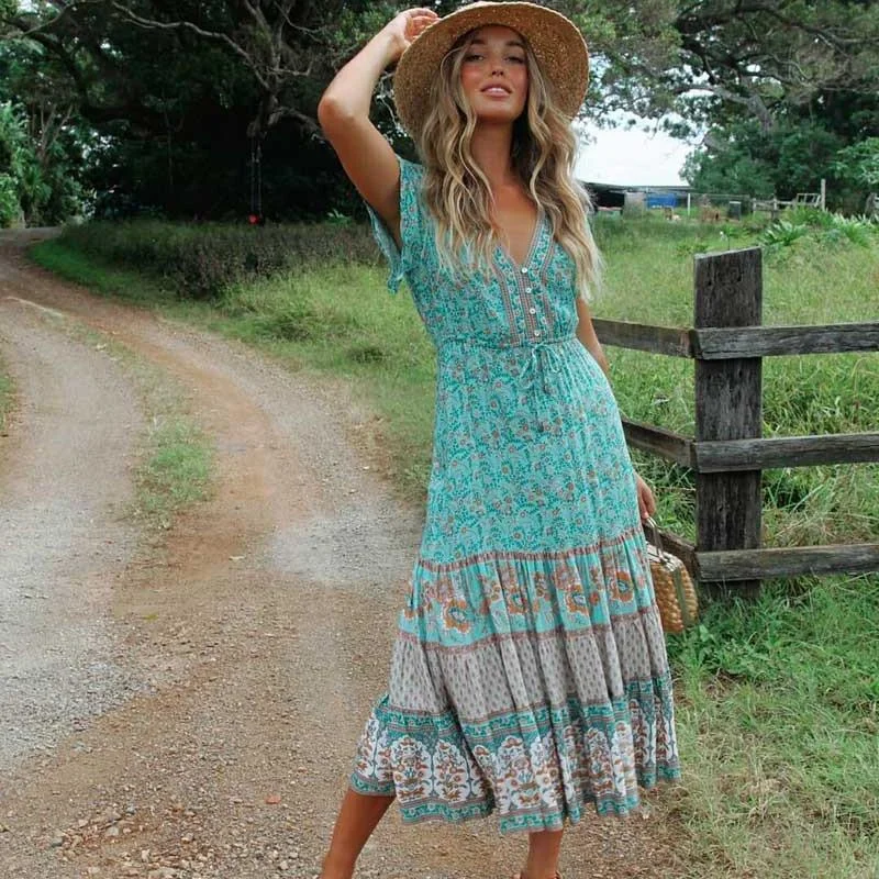 Blossom Gypsy Boho Maxi Dress