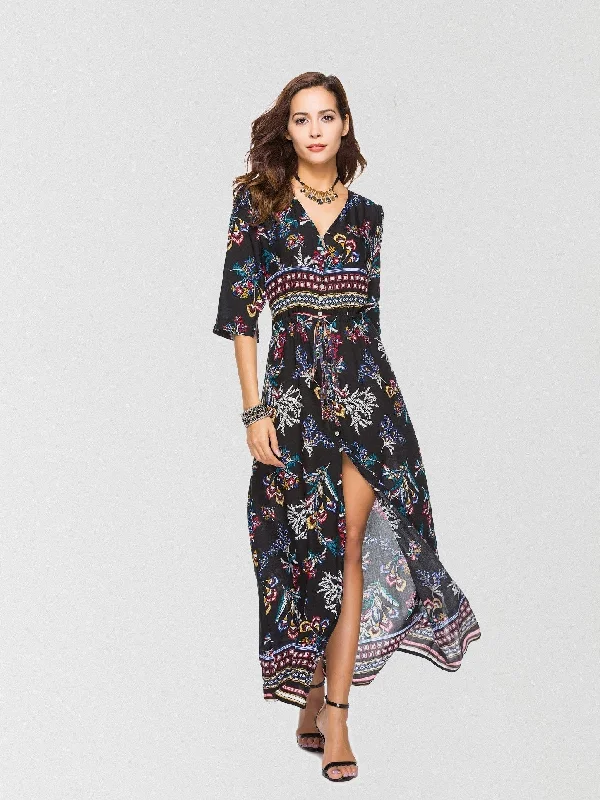 Going Somewhere Floral Button Down Maxi Dress