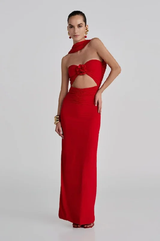 Mullet Maxi Dress Red