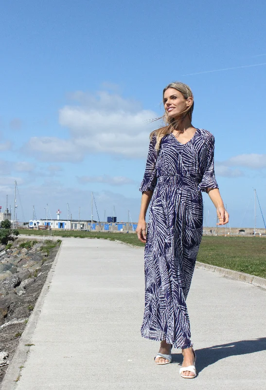 Palm Print Maxi Dress