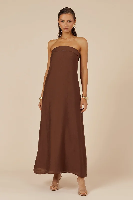 SAPHIRA MAXI DRESS - CHOCOLATE