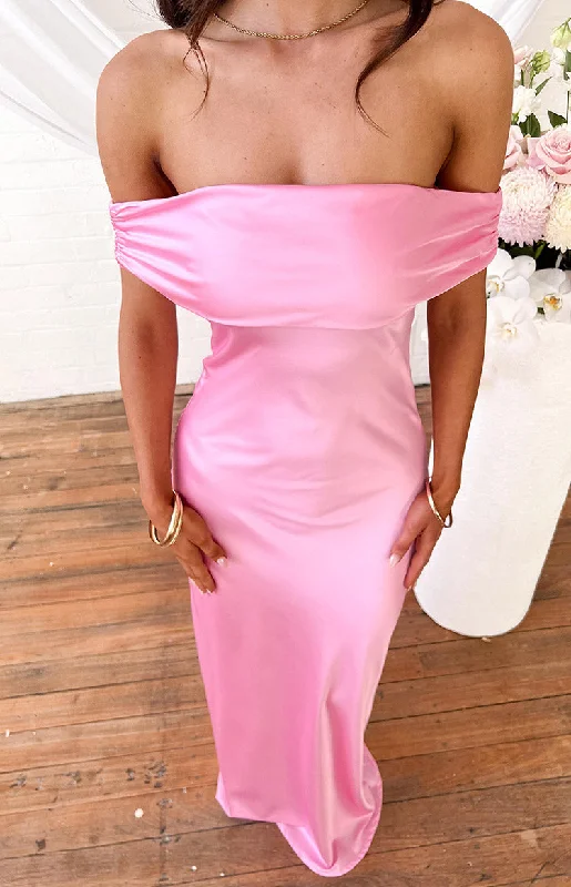 Seraphina Pink Off The Shoulder Maxi Dress