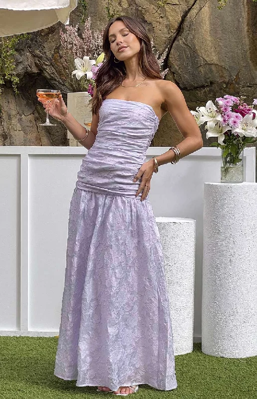 Sinclair Lilac Strapless Maxi Dress