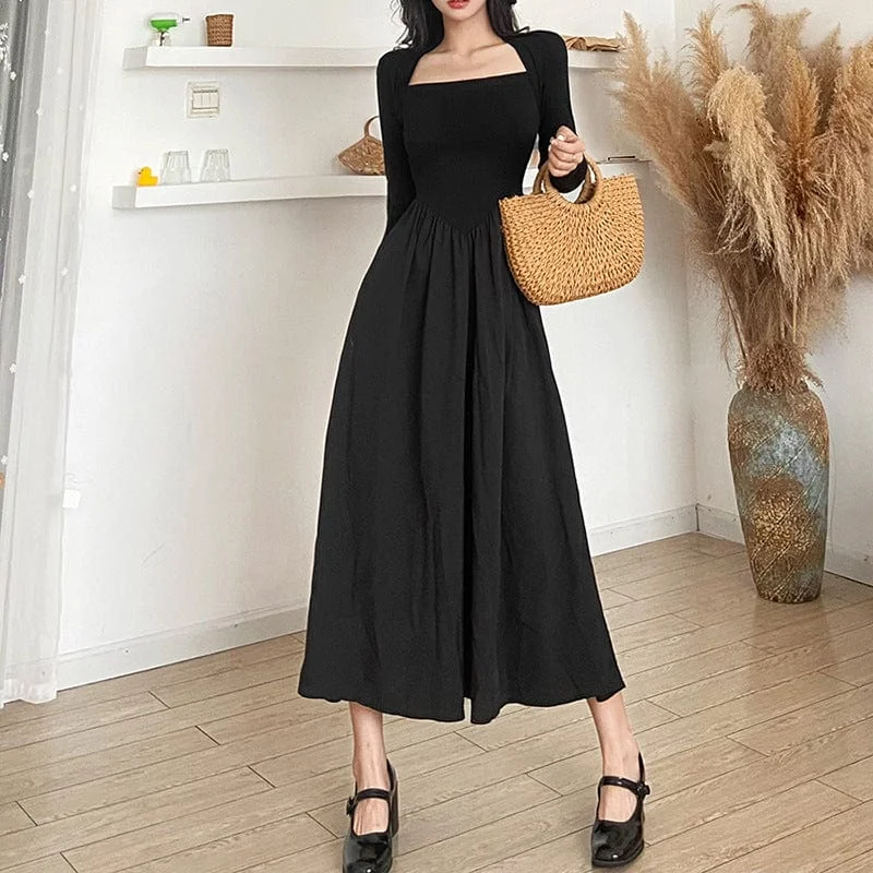 Women's Gothic Solid Color Draped Dress