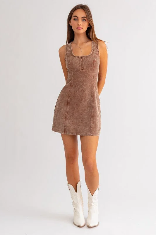 Coffee Shop Date Corduroy Mini Dress