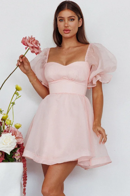 I've Got Sunshine Puff Sleeve Mini Dress Blush