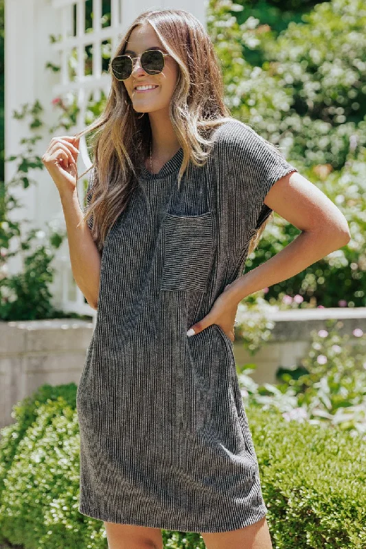 Remy Ribbed Pocket Tee Mini Dress - FINAL SALE